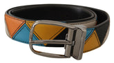 Dolce & Gabbana Multicolor Leather Silver Tone Logo Buckle Belt -   -  Dolce & Gabbana.